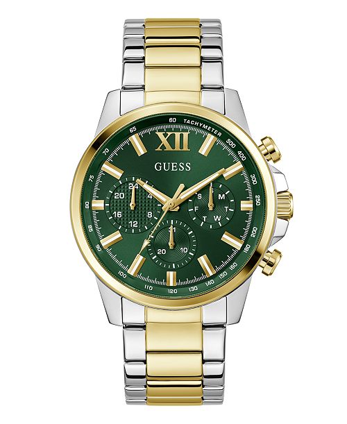 GUESS Men's Multi-Function Two-Tone Stainless Steel Watch 44mm Jewelry & Watches