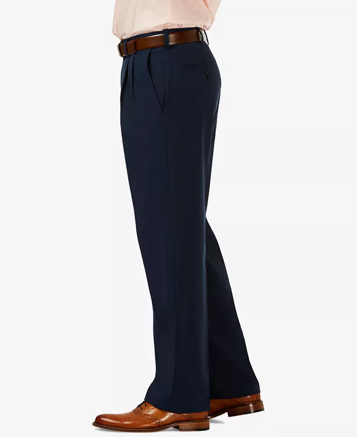 Alfani Haggar Men's Cool 18 PRO Classic-Fit Expandable Waist Pleated Stretch Dress Pants Men's Fashion & Accessories