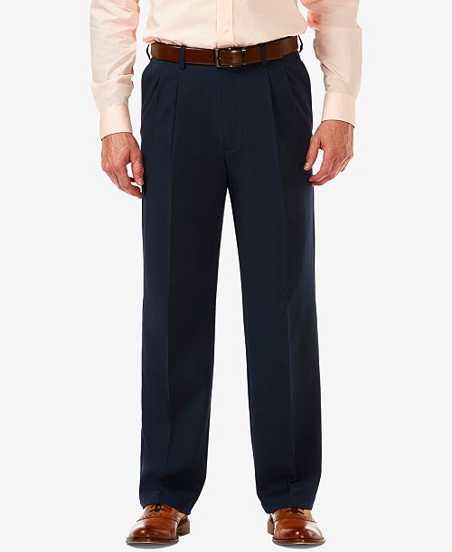 alfani Haggar Men's Cool 18 PRO Classic-Fit Expandable Waist Pleated Stretch Dress Pants Men's Fashion & Accessories