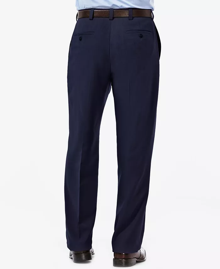 Haggar Men's Eclo Stria Classic Fit Flat Front Hidden Expandable Dress Pants Men's Fashion & Accessories