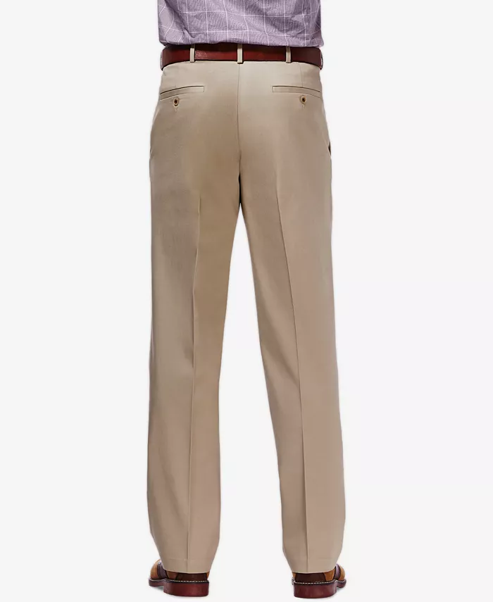 Alfani Haggar Men's Premium No Iron Khaki Classic Fit Flat Front Hidden Expandable Waist Pant Men's Fashion & Accessories