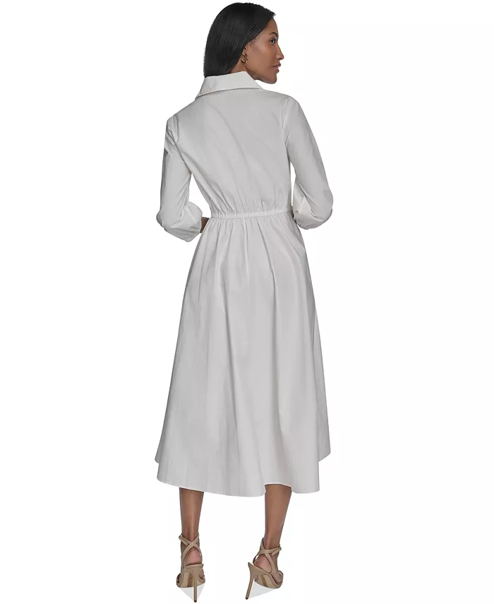 Alfani Halston Women's Cotton Tie-Waist Fit & Flare Dress Women's Fashion Shoes & Accessories