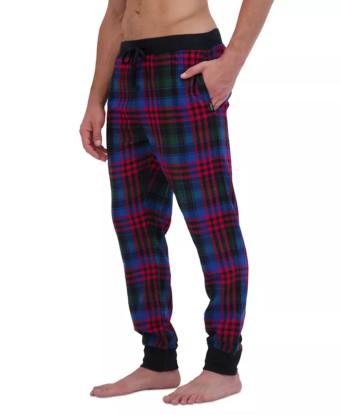 Alfani Hanes Men’s 2-Pc. Long-Sleeve Henley Crew Top & Ultra Soft Flannel Jogger Pant Sleep Set Men's Fashion & Accessories