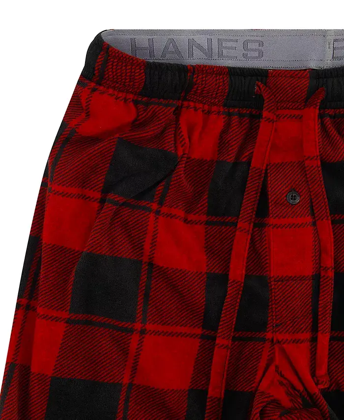 Alfani Hanes Men's Ultra Soft Plaid Brushed Fleece Pajama Pants Men's Fashion & Accessories