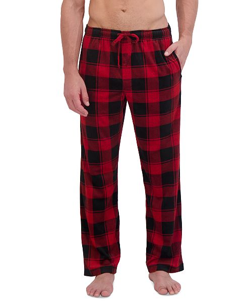 alfani Hanes Men's Ultra Soft Plaid Brushed Fleece Pajama Pants Men's Fashion & Accessories