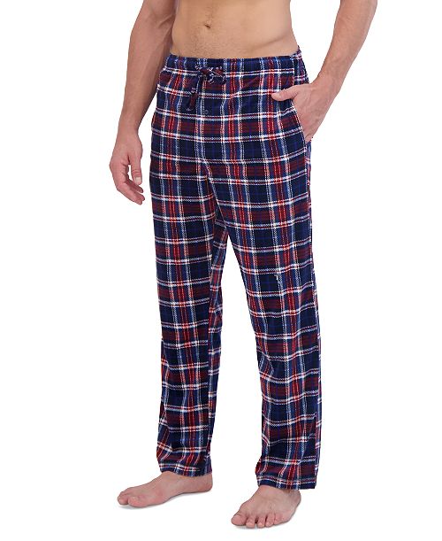 alfani Hanes Men's Ultra Soft Plaid Brushed Fleece Pajama Pants Men's Fashion & Accessories