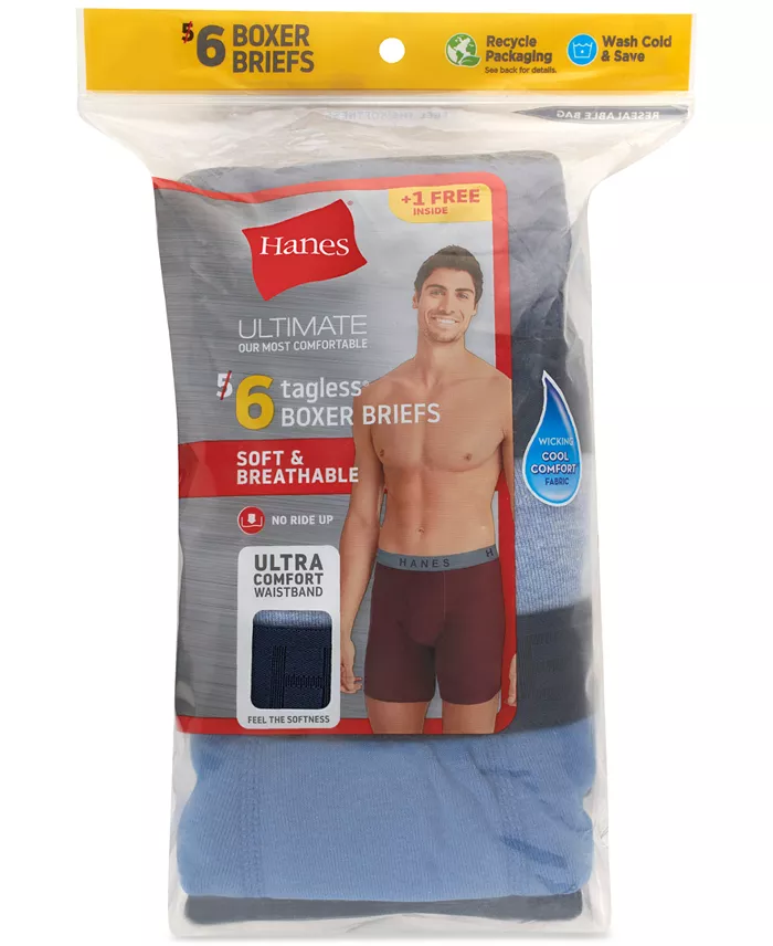 Alfani Hanes Ultimate® ComfortSoft Boxer Briefs 5+1 Bonus Pack Men's Fashion & Accessories