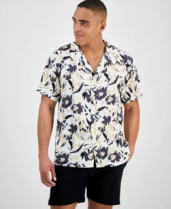 Alfani HUGO By Hugo Boss Men's Abstract Floral Beach Shirt Men's Fashion & Accessories