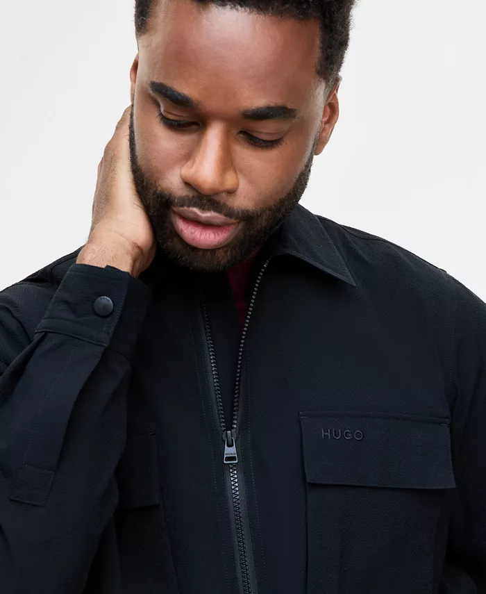 Alfani HUGO By Hugo Boss Men's Eselio Black Jacket Men's Fashion & Accessories
