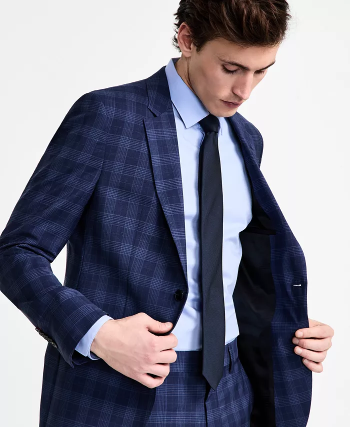 Alfani HUGO By Hugo Boss Men's Modern-Fit Wool Plaid Suit Jacket Men's Fashion & Accessories