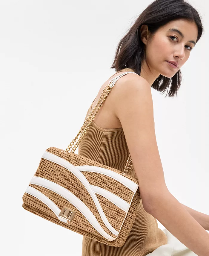Alfani I.N.C. International Concepts Ajae Straw Overlay Shoulder Bag Exclusively At Macy's Handbags Purses & Accessories