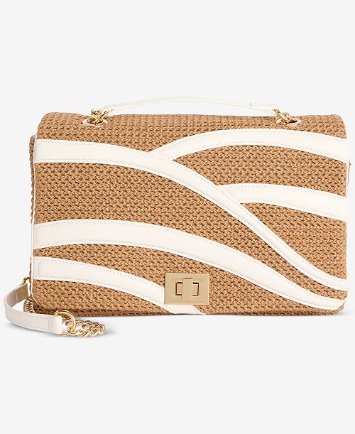 alfani I.N.C. International Concepts Ajae Straw Overlay Shoulder Bag Exclusively at Macy's Handbags Purses & Accessories