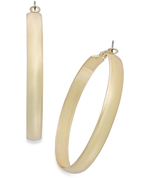 alfani I.N.C. International Concepts Gold-Tone Large Flat Hoop Earrings 2.5" Created for Macy's Jewelry & Watches