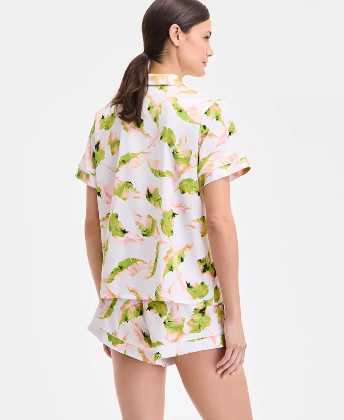 Alfani I.N.C. International Concepts I.N.C International Concepts Women's Stretch Satin Short-Sleeve Pajama Set Exclusively At Macy's Women's Fashion Shoes & Accessories