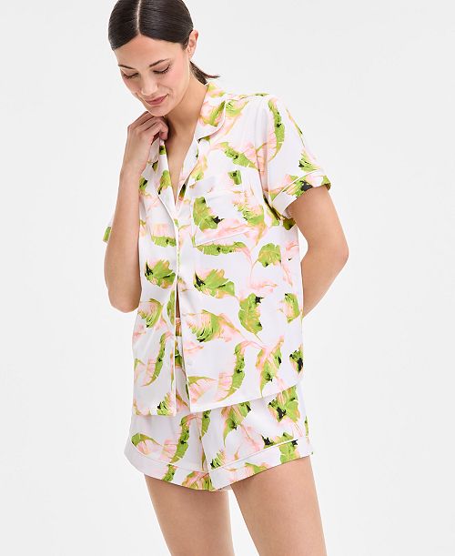alfani I.N.C. International Concepts I.N.C International Concepts Women's Stretch Satin Short-Sleeve Pajama Set Exclusively at Macy's Women's Fashion Shoes & Accessories