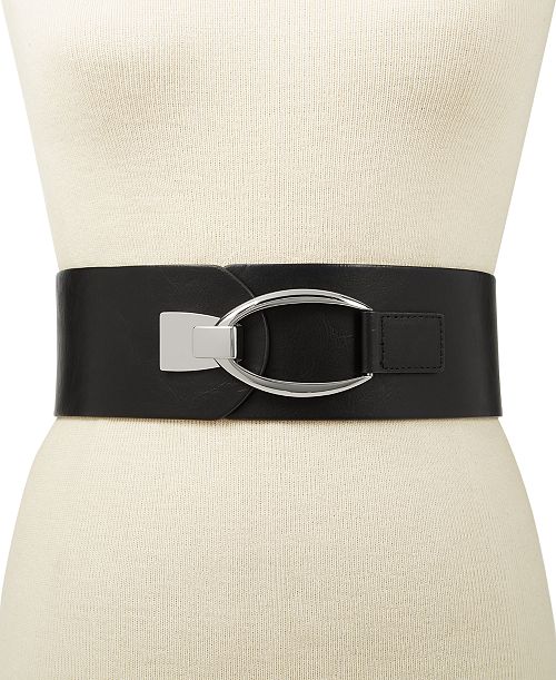 alfani I.N.C. International Concepts Interlocking-Hook Stretch Belt Regular and Plus SizeInterlocking-Hook Stretch Belt Created for Macy's Women's Fashion Shoes & Accessories