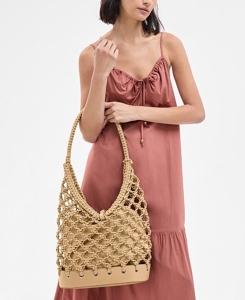 alfani I.N.C. International Concepts Kahtt Macrame Hobo Bag Exclusively at Macy's Handbags Purses & Accessories