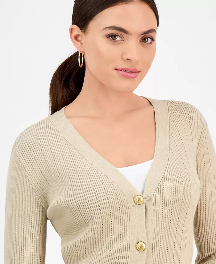 Alfani I.N.C. International Concepts Petite Button-Front V-Neck Cardigan Exclusively At Macy's Women's Fashion Shoes & Accessories