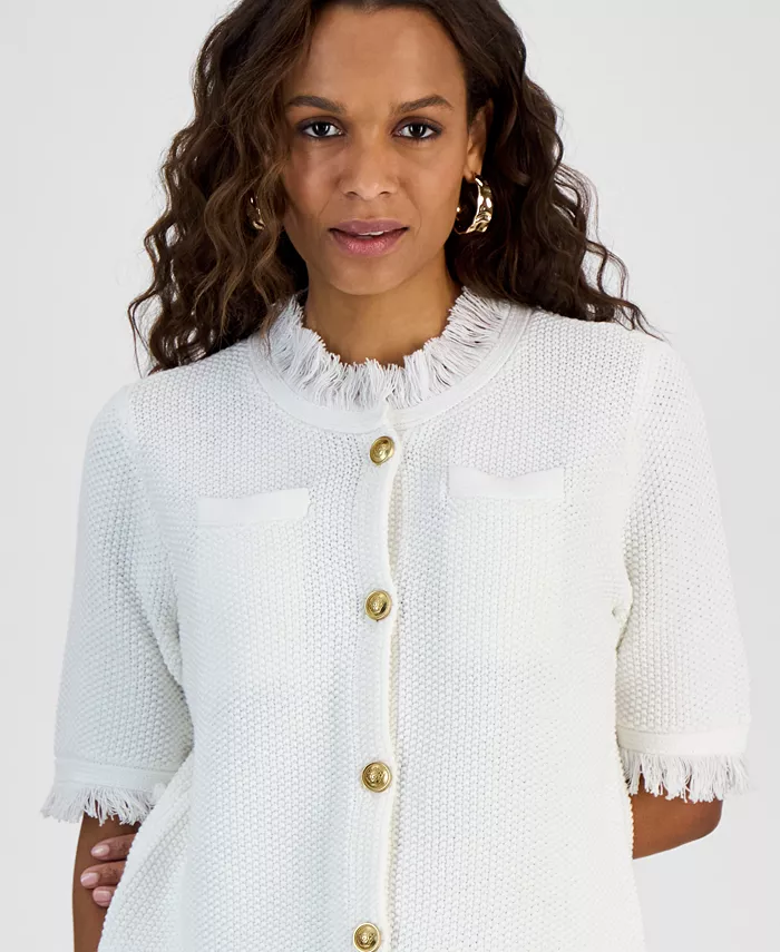 Alfani I.N.C. International Concepts Petite Short-Sleeve Cardigan Exclusively At Macy's Women's Fashion Shoes & Accessories