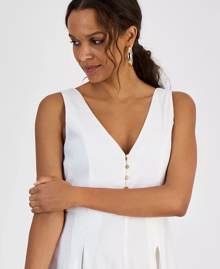Alfani I.N.C. International Concepts Petite Sleeveless Button-Front Dress Exclusively At Macy's Women's Fashion Shoes & Accessories