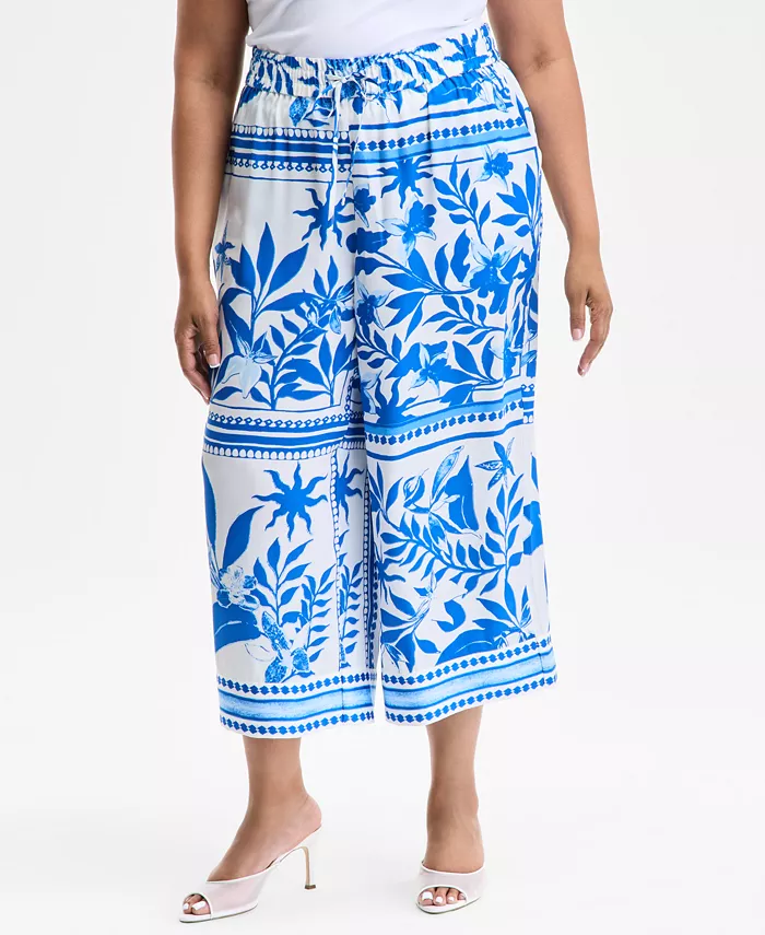 Alfani I.N.C. International Concepts Plus Size Drawstring Wide-Leg Pants Exclusively At Macy's Women's Fashion Shoes & Accessories