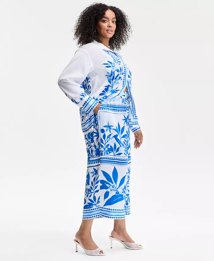 Alfani I.N.C. International Concepts Plus Size Drawstring Wide-Leg Pants Exclusively At Macy's Women's Fashion Shoes & Accessories