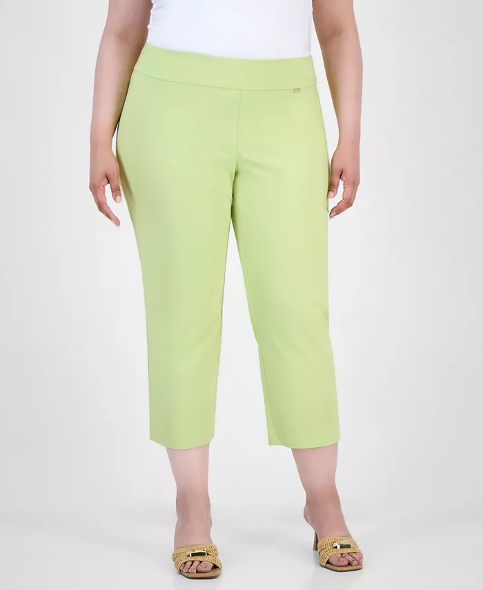 Alfani I.N.C. International Concepts Plus Size Mid-Rise Pull-On Capri Pants Created For Macy's Women's Fashion Shoes & Accessories