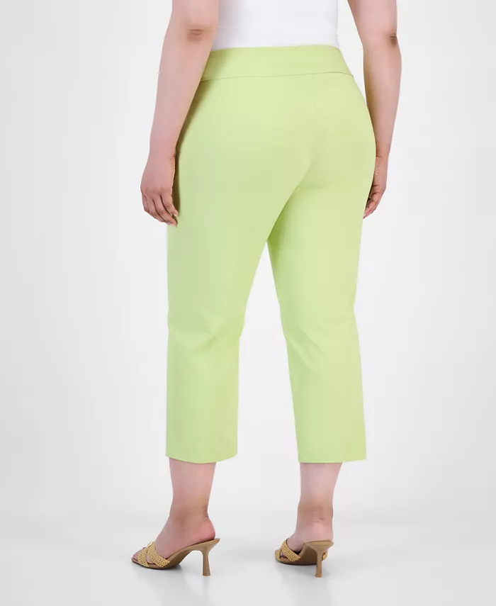 Alfani I.N.C. International Concepts Plus Size Mid-Rise Pull-On Capri Pants Created For Macy's Women's Fashion Shoes & Accessories