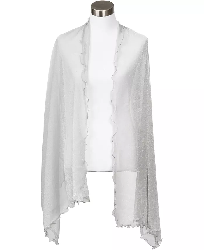 Alfani I.N.C. International Concepts Ruffle-Edge Metallic Evening Wrap Created For Macy's Women's Fashion Shoes & Accessories