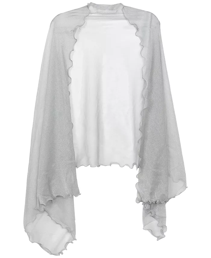 Alfani I.N.C. International Concepts Ruffle-Edge Metallic Evening Wrap Created For Macy's Women's Fashion Shoes & Accessories