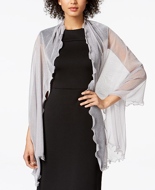 alfani I.N.C. International Concepts Ruffle-Edge Metallic Evening Wrap Created for Macy's Women's Fashion Shoes & Accessories