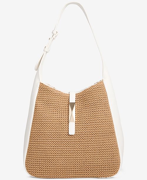 alfani I.N.C. International Concepts Salee Straw Shoulder Bag Exclusively at Macy's Handbags Purses & Accessories