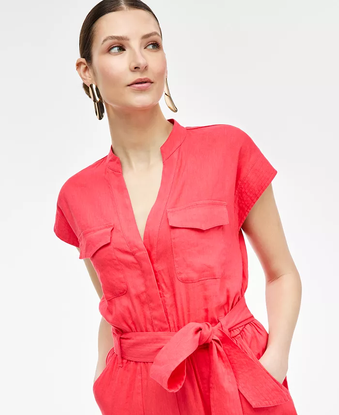 Alfani I.N.C. International Concepts Women's Belted Cap-Sleeve Jumpsuit Exclusively At Macy's Women's Fashion Shoes & Accessories