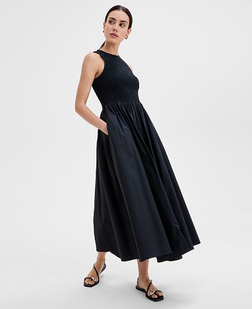 alfani I.N.C. International Concepts Women's Cotton Sleeveless Smocked Maxi Dress Exclusively for Macy's Women's Fashion Shoes & Accessories