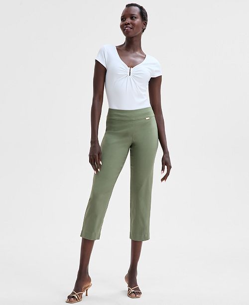 alfani I.N.C. International Concepts Women's Cropped Pull-On Pants Exclusively at Macy's Women's Fashion Shoes & Accessories