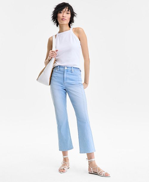 alfani I.N.C. International Concepts Women's High-Rise Cropped Flare Jeans Exclusively at Macy's Women's Fashion Shoes & Accessories
