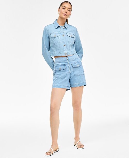 alfani I.N.C. International Concepts Women's High-Rise Denim Shorts Exclusively at Macy's Women's Fashion Shoes & Accessories