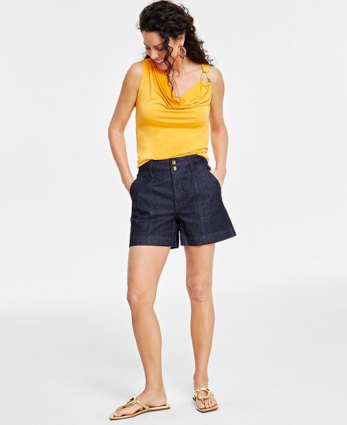 alfani I.N.C. International Concepts Women's High-Rise Denim Shorts Created for Macy's Women's Fashion Shoes & Accessories
