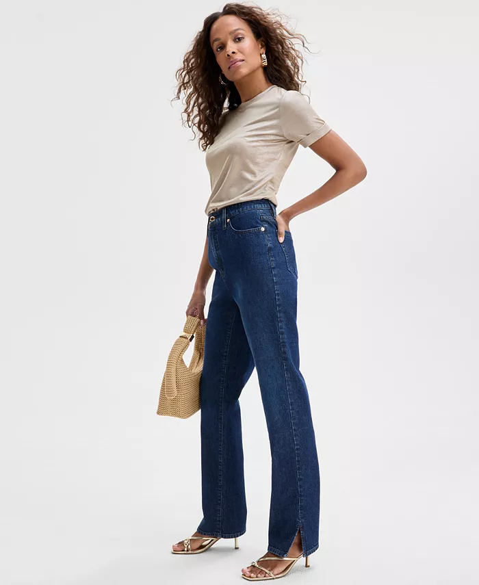 Alfani I.N.C. International Concepts Women's High-Rise Straight-Leg Jeans Exclusively At Macy's Women's Fashion Shoes & Accessories