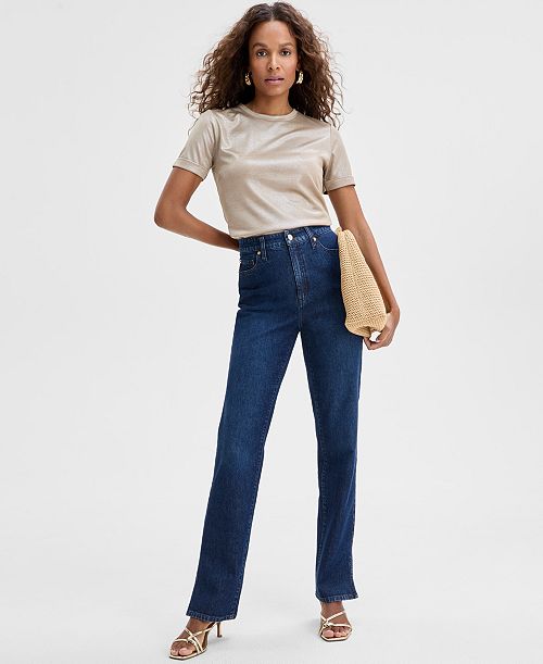 alfani I.N.C. International Concepts Women's High-Rise Straight-Leg Jeans Exclusively at Macy's Women's Fashion Shoes & Accessories