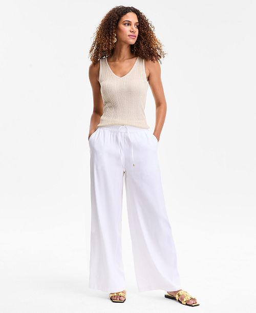 alfani I.N.C. International Concepts Women's High Rise Wide-Leg Pants Exclusively at Macy's Women's Fashion Shoes & Accessories