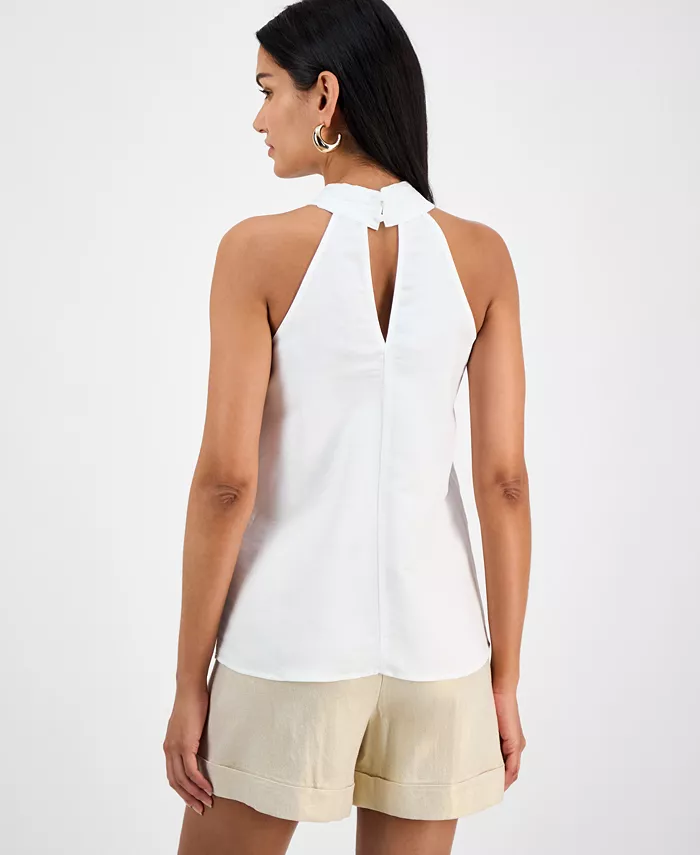 Alfani I.N.C. International Concepts Women's Linen-Blend Halter Top Exclusively At Macy's Women's Fashion Shoes & Accessories
