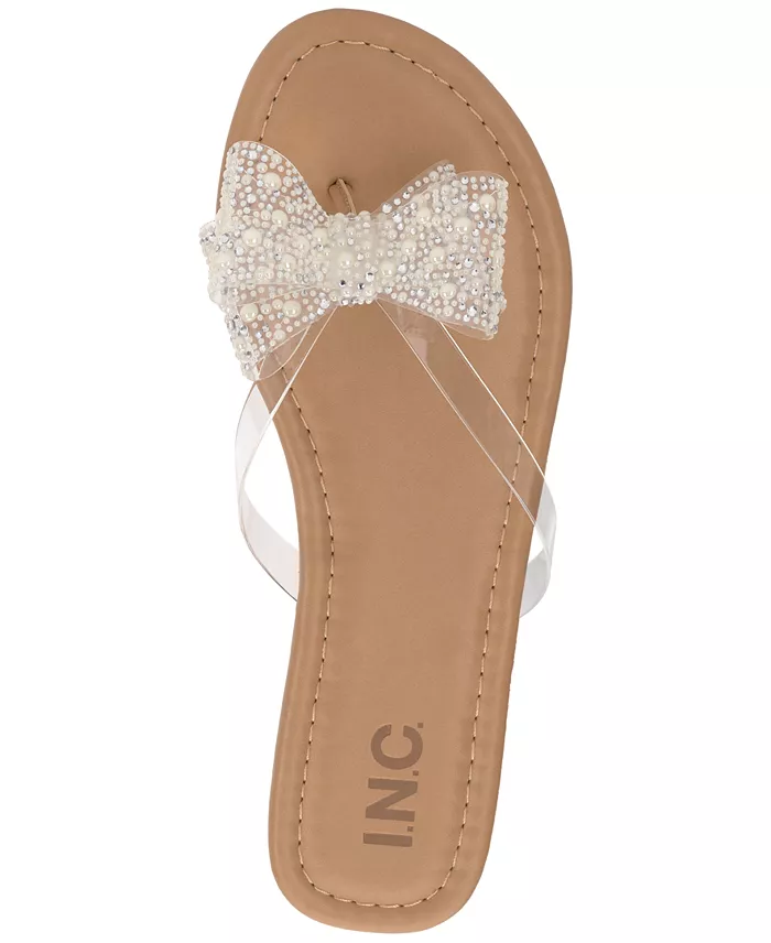 Alfani I.N.C. International Concepts Women's Mabae Bow Flat Sandals Created For Macy's Women's Fashion Shoes & Accessories
