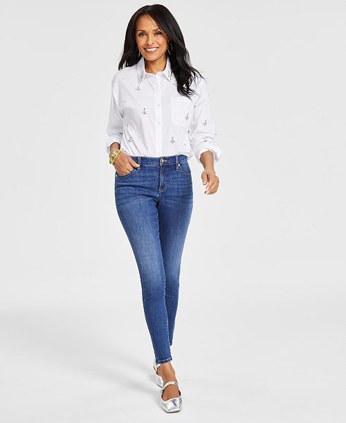 alfani I.N.C. International Concepts Women's Mid Rise Skinny Jeans Created for Macy's Women's Fashion Shoes & Accessories