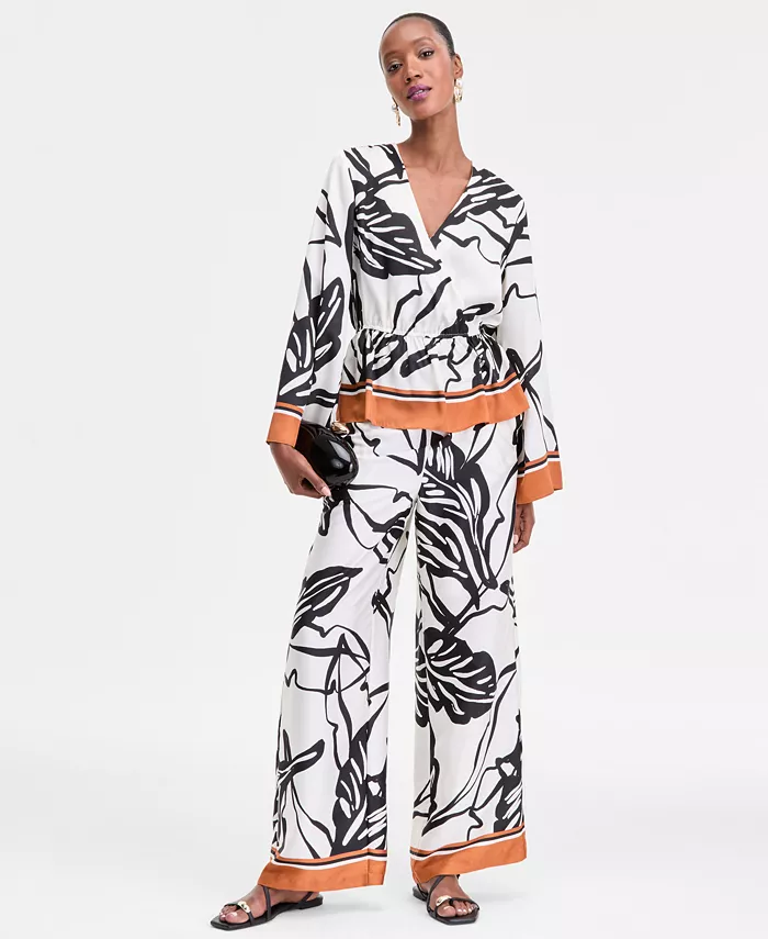 Alfani I.N.C. International Concepts Women's Printed Peplum Top Exclusively At Macy's Women's Fashion Shoes & Accessories