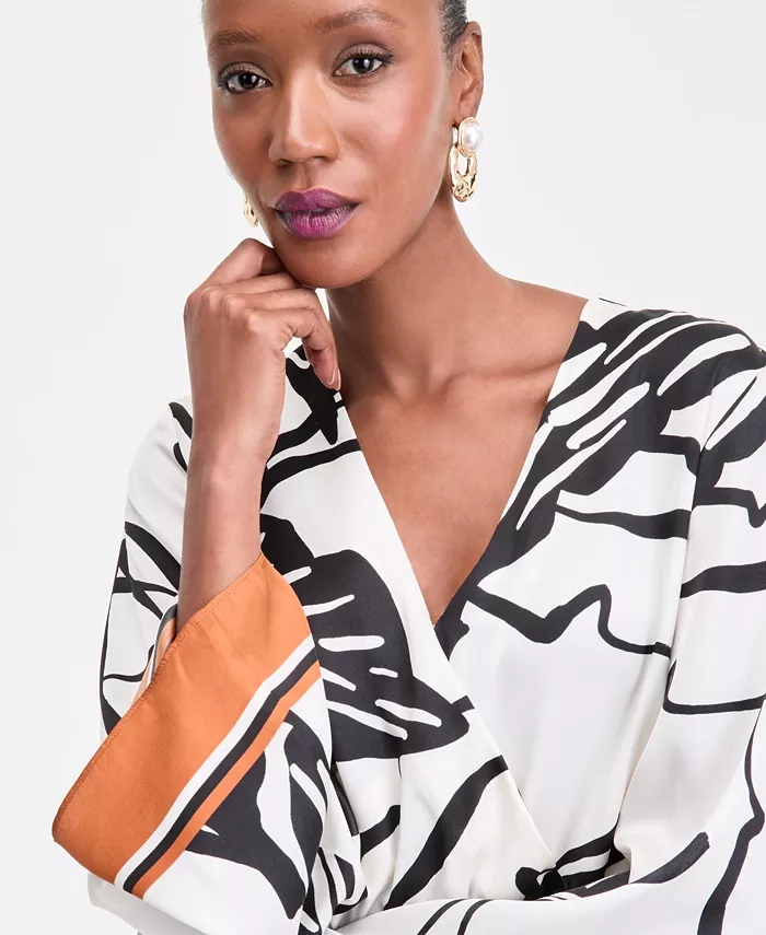 Alfani I.N.C. International Concepts Women's Printed Peplum Top Exclusively At Macy's Women's Fashion Shoes & Accessories