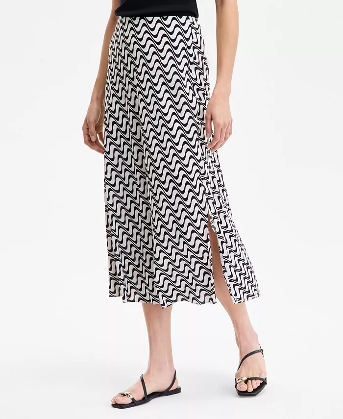 Alfani I.N.C. International Concepts Women's Printed Pull-On Midi Skirt Exclusively At Macy's Women's Fashion Shoes & Accessories