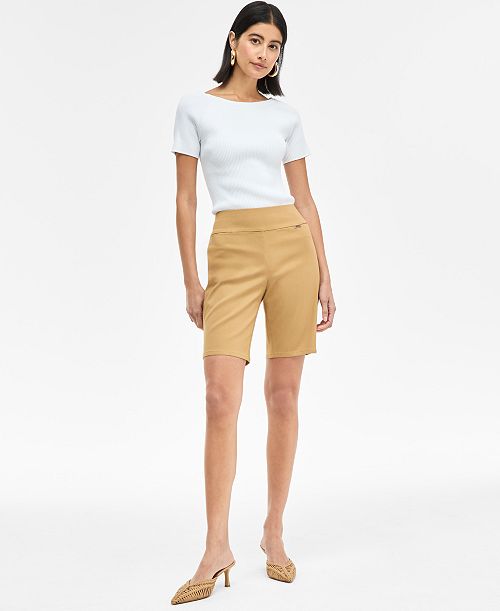 alfani I.N.C. International Concepts Women's Pull-On Bermuda Shorts Exclusively at Macy's Women's Fashion Shoes & Accessories