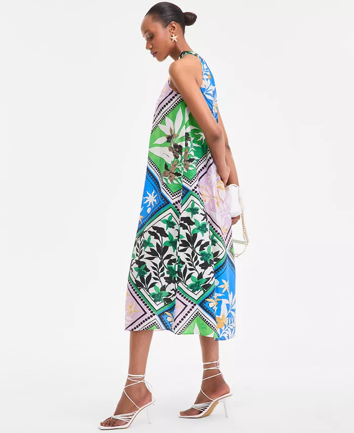 Alfani I.N.C. International Concepts Women's Scarf-Print Halter Midi Dress Exclusively At Macy's Women's Fashion Shoes & Accessories