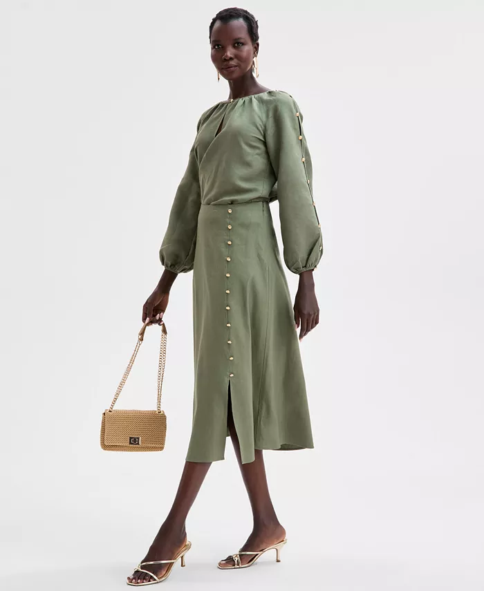 Alfani I.N.C. International Concepts Women's Side Button Skirt Exclusively At Macy's Women's Fashion Shoes & Accessories